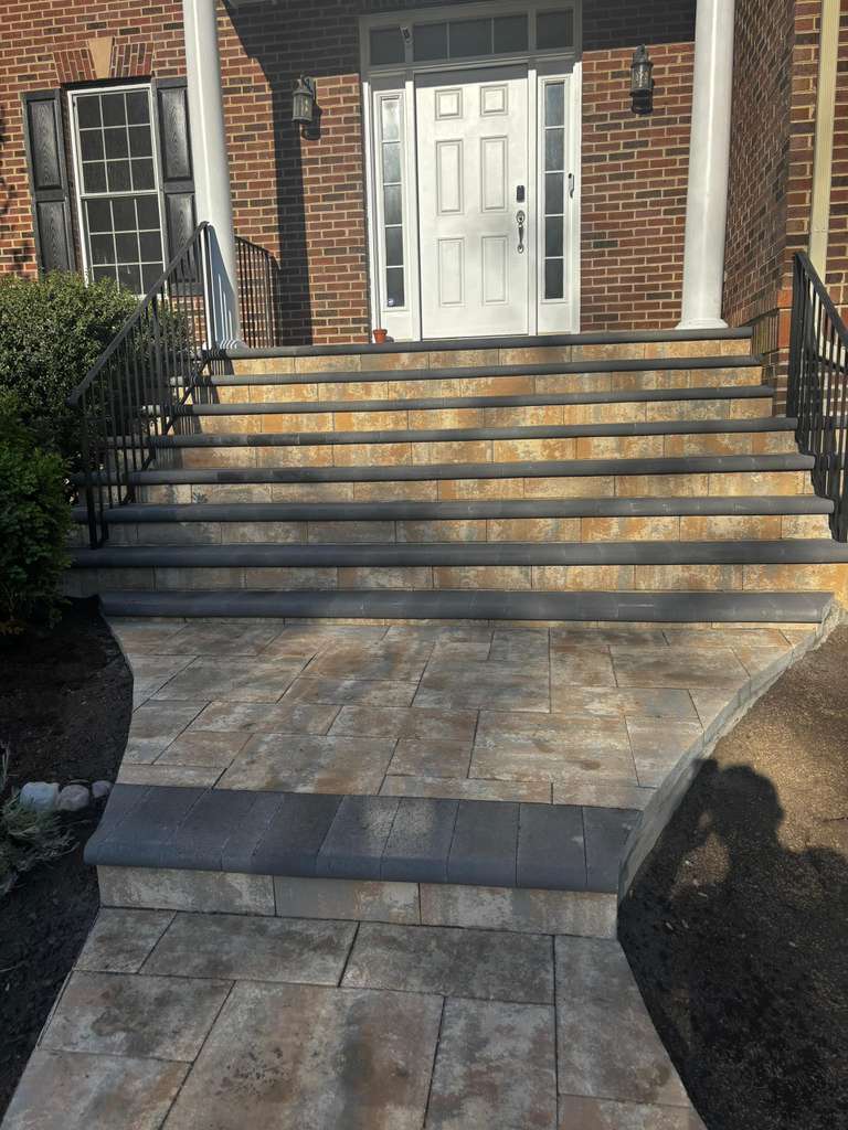 Paver walkway and front entry project by E.T. General Contractor in Loudoun County, VA