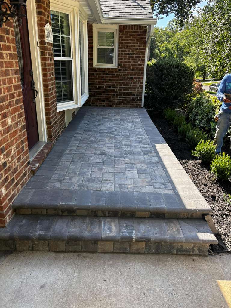 Paver patio with fire pit by E.T. General Contractor in Haymarket, VA